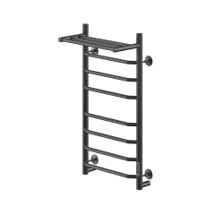 Полотенцесушитель Электрич.кабельный Ника WAY-3 80/40 с полкой RAL9005 черный матовый U