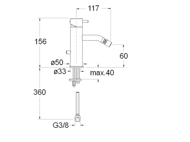 Смеситель для биде CRISTINA TRICOLORE VERDE TV37051