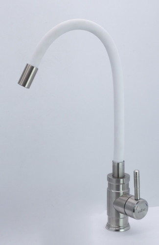 15048-F См-ль од. для кухни НЕРЖ с гиб. изливом (САТ.+БЕЛ.) ViEiR (10/1шт)