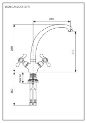 Emmevi Deco Classic, смеситель для кухни, цвет золото
