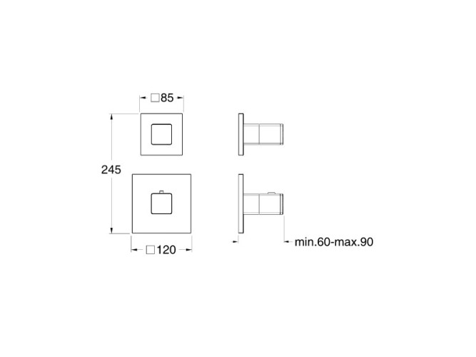 Наружный комплект для термостатического смесителя CRISTINA Thermostatic external parts XQ77151