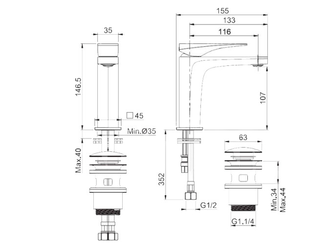 Смеситель на раковину FIMA CARLO FRATTINI ZETA Fima F3961NCR
