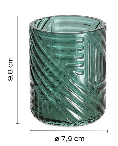 Gedy Corinne, настольный стеклянный стакан, цвет зеленый