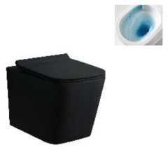 Унитаз подвесной ТОРНАДО, квадратный (ЧЕРНЫЙ)  GANZER