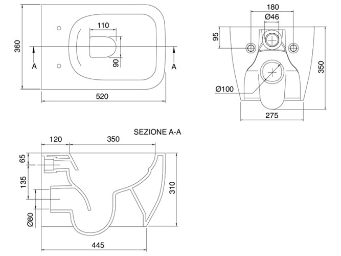 Унитаз подвесной безободковый Scarabeo TEOREMA 2.0 5126/CL52