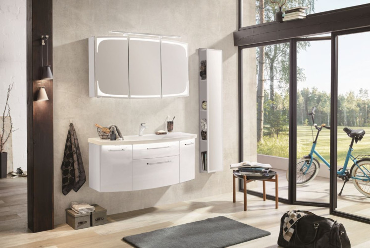 Комплект мебели Puris Classic Line с раковиной из минерального литья, 1200 мм, цвет белый высокоглянцевый