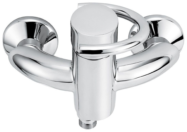Смеситель Twist для душа, цвет матовый хром-хром
