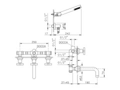 Смеситель для ванны встроенный NICOLAZZI MAC KINLEY 2203CR29