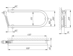 Полотенцесушитель с/т Laris Змеевик П-обр. 25 ПСЭ 500/200 левый тэн 73207248(-)