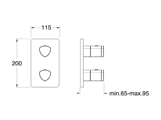 Внешняя часть термостатического смесителя CRISTINA Thermostatic external parts XF75124