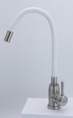 15047-F См-ль од. для кухни НЕРЖ с гиб. изливом (САТ.+БЕЛ.) ViEiR (10/1шт)