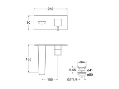 Внешняя часть смесителя для раковины CRISTINA KING KG25651