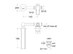 Смеситель для раковины настенный CRISTINA DELTA DE23713