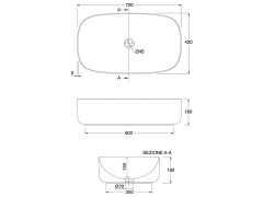 Раковина накладная Scarabeo MOON 5502/35