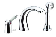 Fiore Imperiale, однорычажный смеситель на борт ванны на 3 отверстия с набором для душа, цвет хром