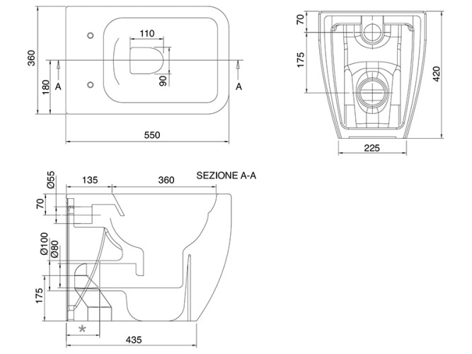 Унитаз напольный Scarabeo TEOREMA 2.0 5138/CL41