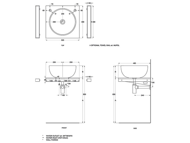 Столешница CIELO Multiplo MUPI50 CM