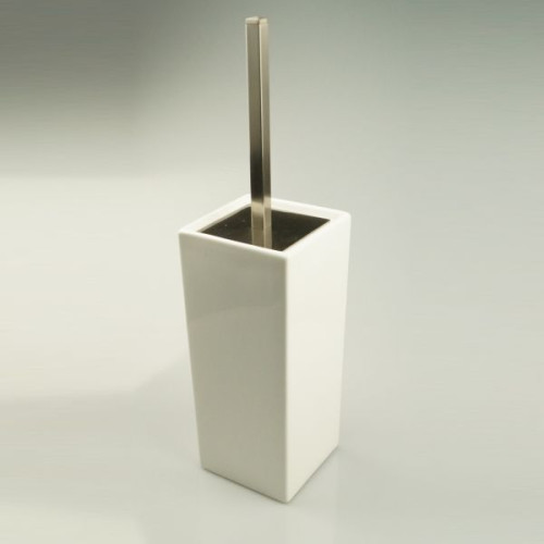 Stil Haus Urania, напольный керамический ёрш, цвет никель сатин - белая керамика