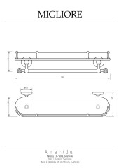 Полка c галереей L36 см, с полотенцедержателем, стекло/бронза/Swarovski Migliore Amerida