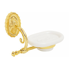 Мыльница настенная, керамика/золото Migliore Edera