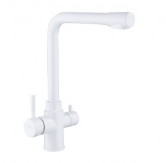 15085-F Смес. из НЕРЖ. для кух. под. фильт (БЕЛЫЙ) HANSEN  (10/1шт)