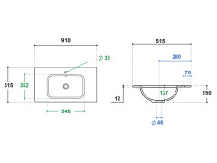 Раковина керамическая BERLONI BAGNO SUITE VINTAGE LAVDUNINCXR55 110