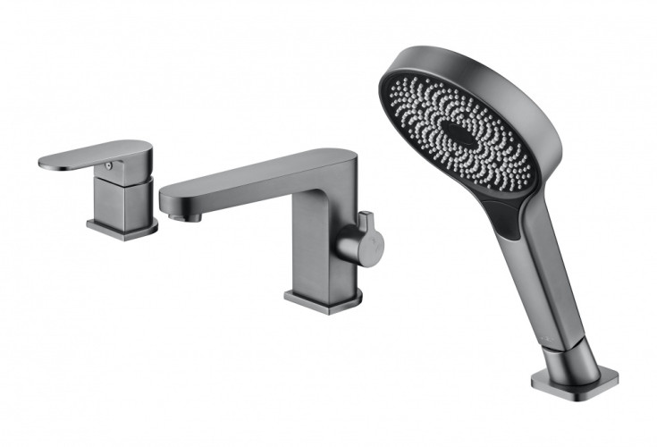 283532-G Смеситель на борт ванны ГРАФИТ (3 отв.) ViEiR (8/1шт)