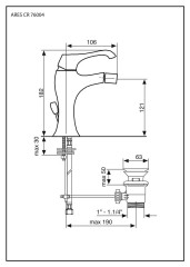 Emmevi Ares, однорычажный смеситель для биде с донным клапаном, цвет античное золото