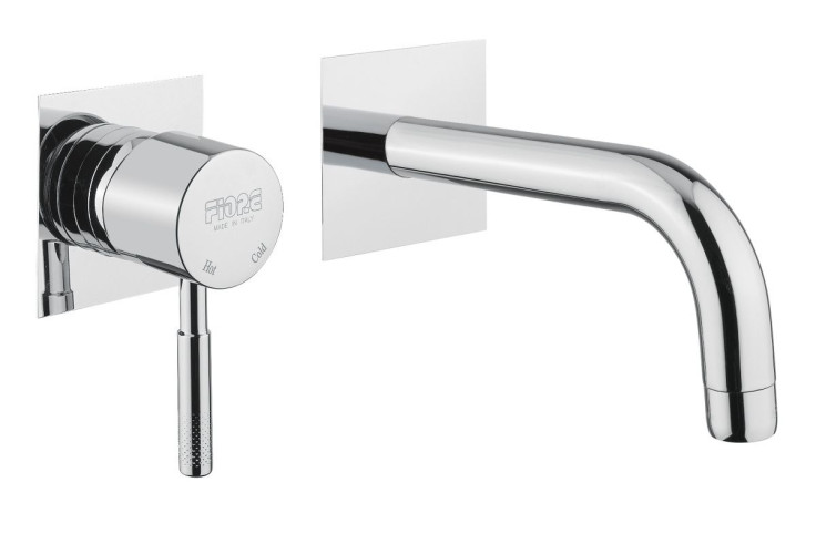 Fiore Xenon, встраиваемый в стену смеситель для раковины с квадратным основанием, цвет хром
