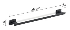Gedy Atena, полотенцедержатель, длина 45 см, цвет черный матовый