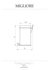 Ведро мусорное 5л, D21, H32 cm, золото Migliore Migliore
