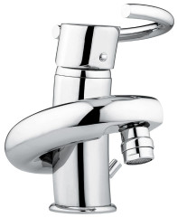 Смеситель Twist с донным клапаном для биде, цвет матовый хром-хром