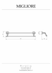 Полотенцедержатель двойной L62-65 см, хром Migliore Mirella