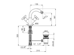Смеситель для биде NICOLAZZI M.CROCE 2237CR27