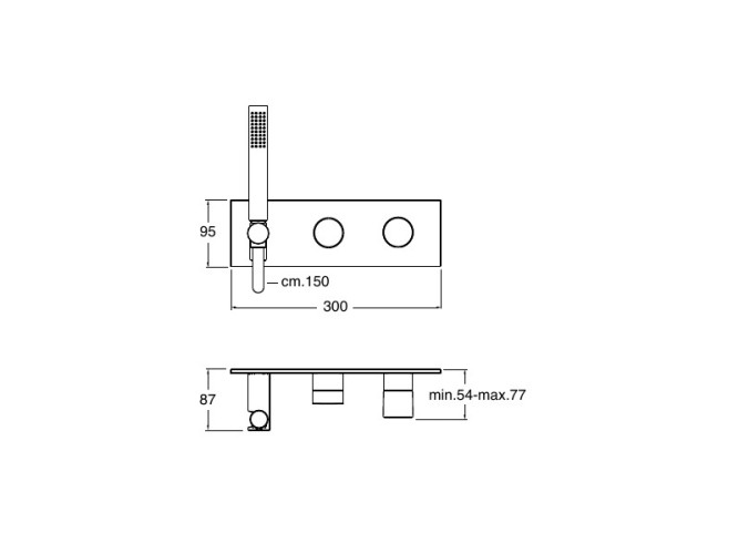 Наружные части скрытого смесителя для душа CRISTINA RUBINETTO RU60224