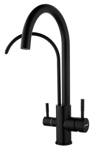 15190-C Смес. из НЕРЖ. для кух. под. фильт (ЧЕРНЫЙ) HANSEN  (10/1шт)