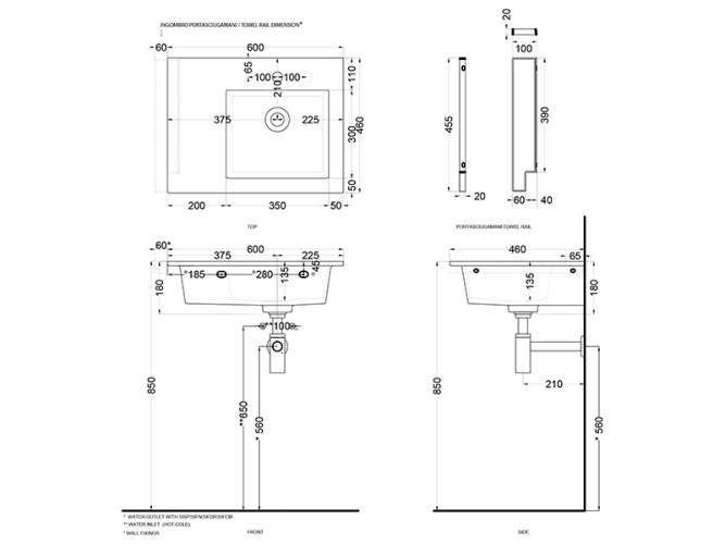 Раковина подвесная CIELO ERA-ECO ERLA60DX