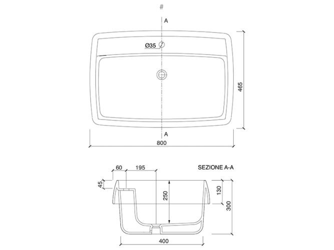 Раковина встраиваемая Scarabeo ARCO 1002