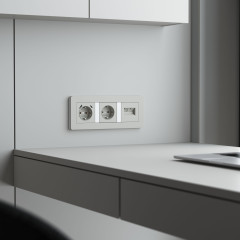 Накладка для двойной розетки Еthernet RJ-45 (дымчатый) W1291104