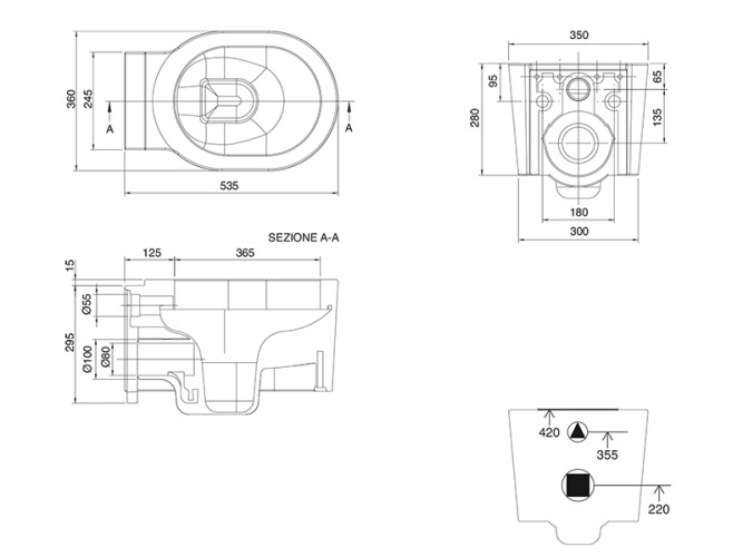 Унитаз подвесной безободковый Scarabeo BUCKET 8812/CL
