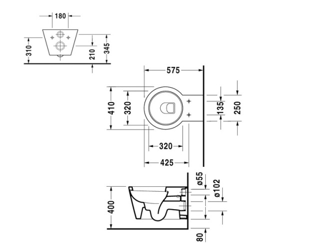 Унитаз подвесной DURAVIT STARCK I 0210090064
