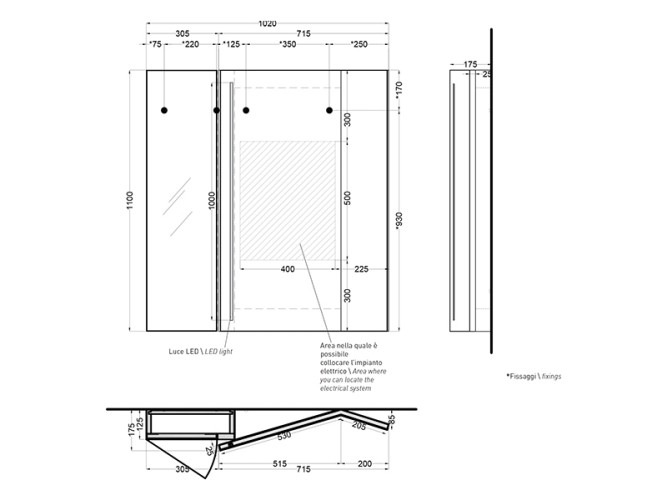 Пенал для зеркала CIELO ARCADIA SPPANCL IL