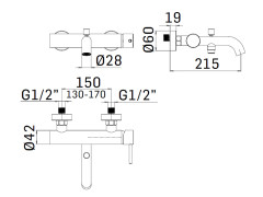 Смеситель для ванны MAMOLI PICO XS 1383PG29Z12K