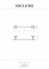 Полотенцедержатель L36 см, бронза Migliore Mirella