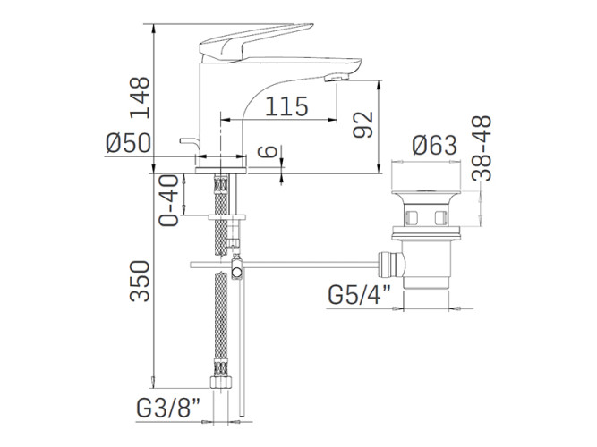 Смеситель для раковины MAMOLI PENELOPE 49110000005K