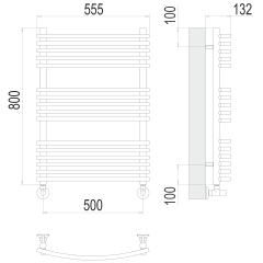 Полотенцесушитель TERMINUS Люкс Марио П16 500х800 NEW
