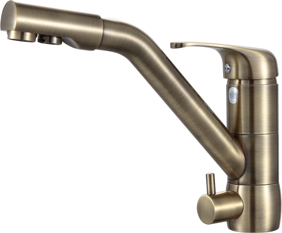 16026-D Смеситель для кухни с фильтром БРОНЗ GANZER (10/1шт)
