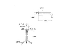 Смеситель для раковины настенный CRISTINA TRICOLORE VERDE TV96551