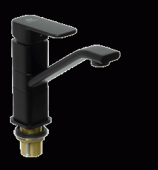 12013-C Смеситель для умывальника (ЧЕРНЫЙ) GANZER (10/1шт)