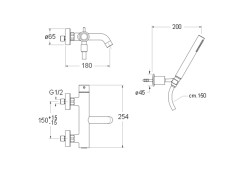 Смеситель для ванны CRISTINA TRICOLORE VERDE TV18113